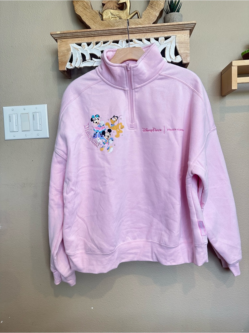Disney x Stoney Clover Lane Disneyland✨ 70th Anniversary Zip Up Pullover Pink L